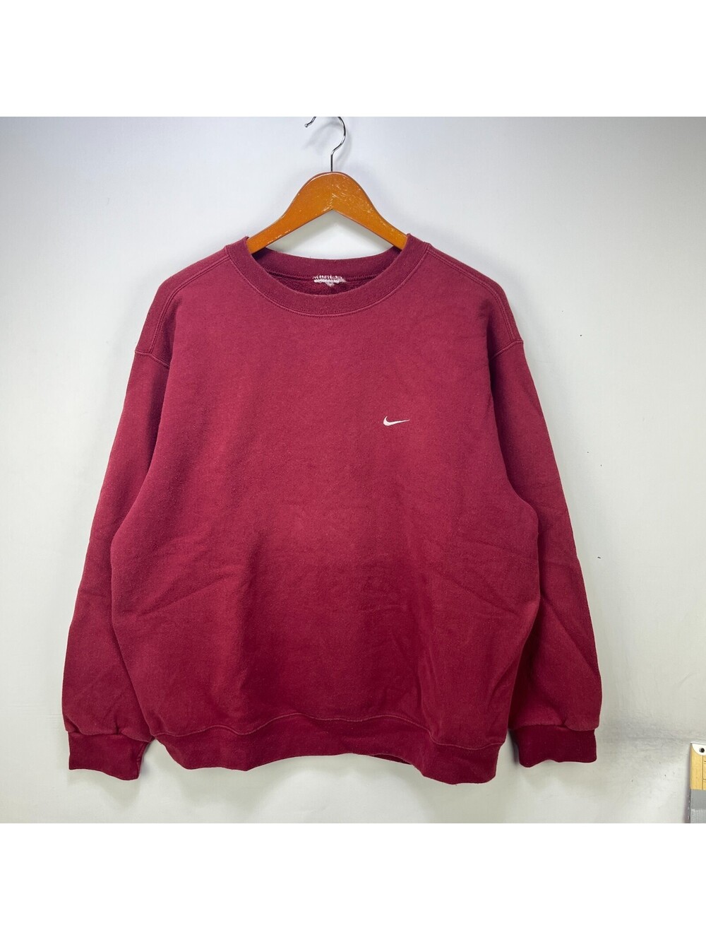 Vintage 90s Nike Burgundy Mini Swoosh Sweatshirt XL